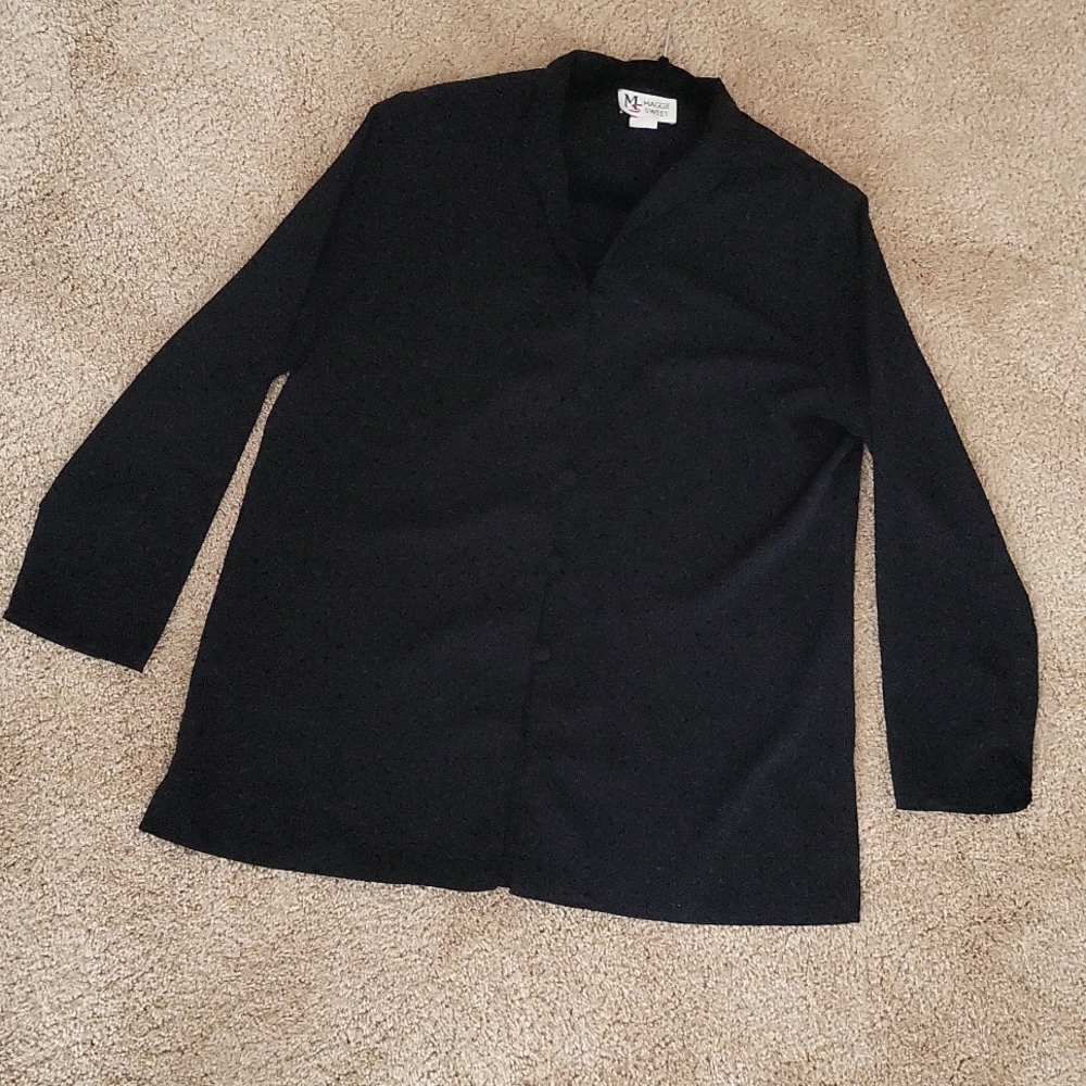 Maggie Sweet Black Dressy Blouse - Medium